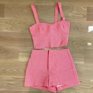 Zara 2 piece high waisted shorts and crop top set sz xs